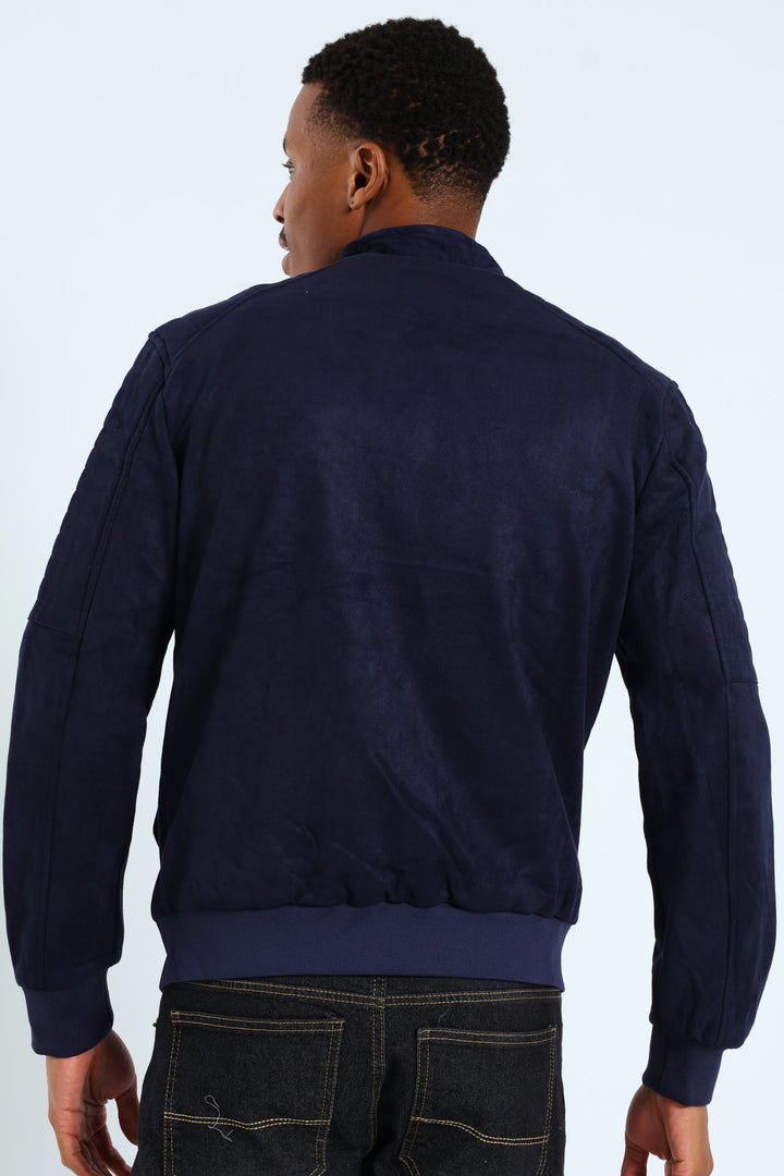 Smart Suede Jacket - Navy