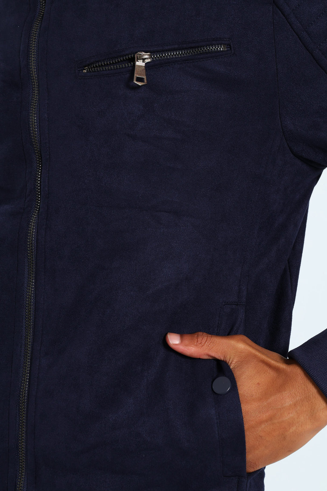 Smart Suede Jacket - Navy