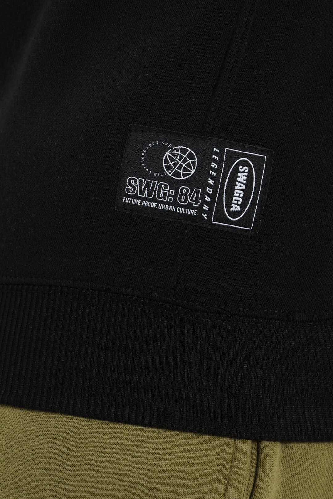 Basic Fleece Panel Pullover - Black