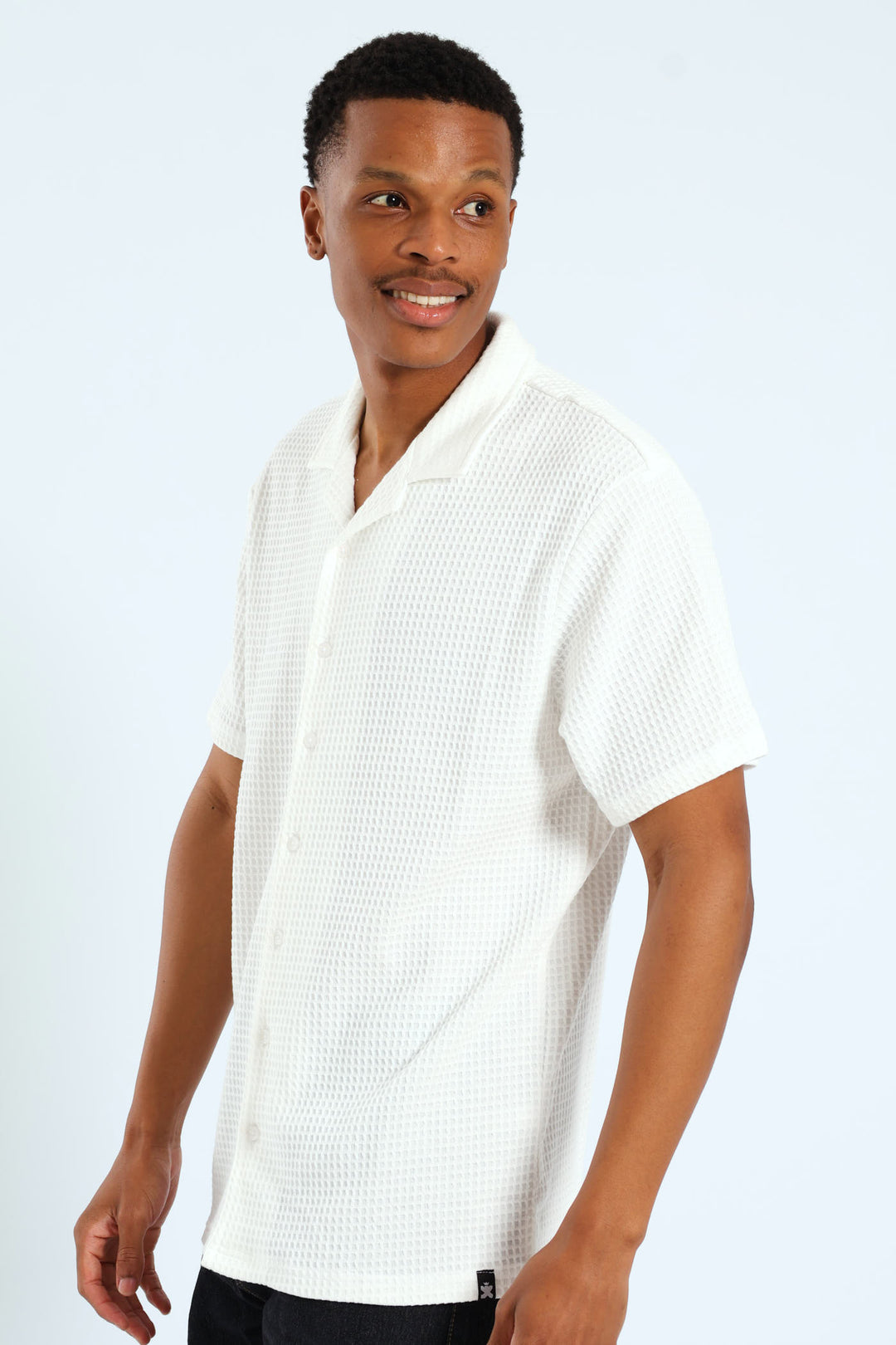 Grid Waffel Shirt - White