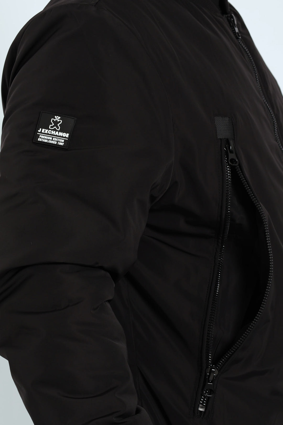 Longer Zip Bomber Jacket - Black
