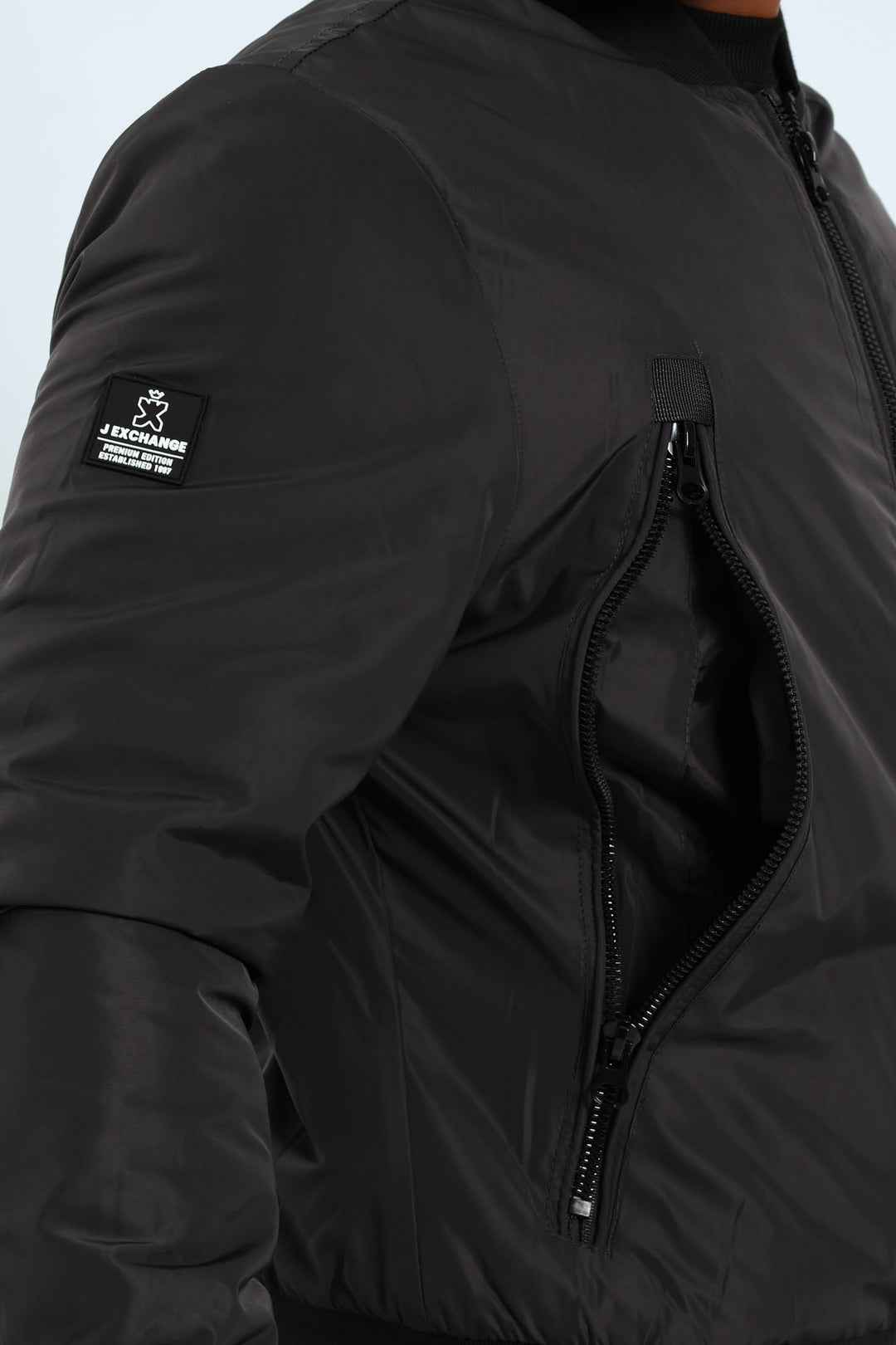 Longer Zip Bomber Jacket - Charcoal