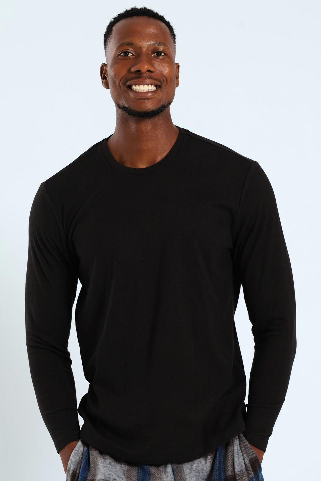Long Sleeve Interlock Sleep Top - Black