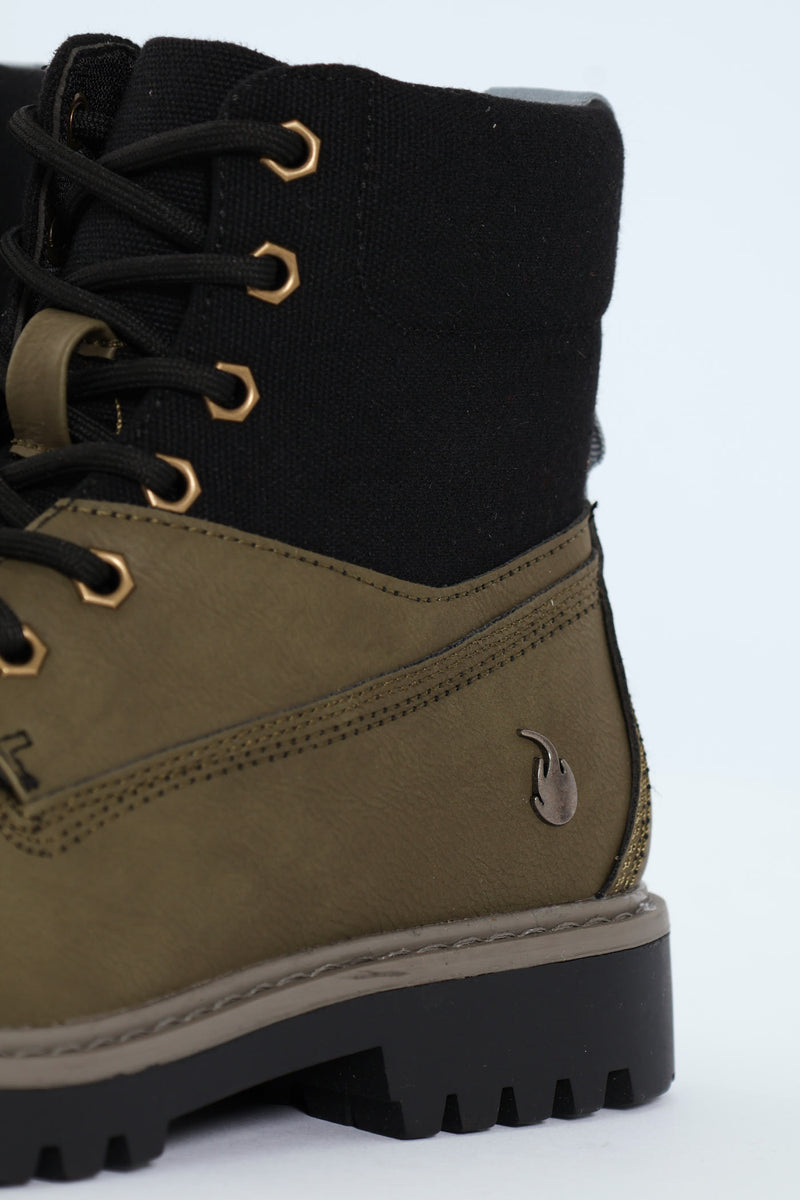 Timba 3 Nubuck Canvas Combo Boot - Olive