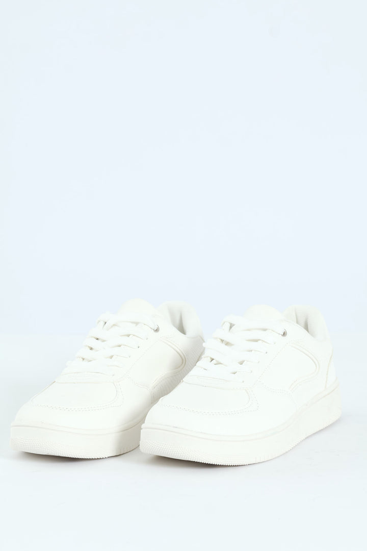 Plain Mono Street Sneaker - White