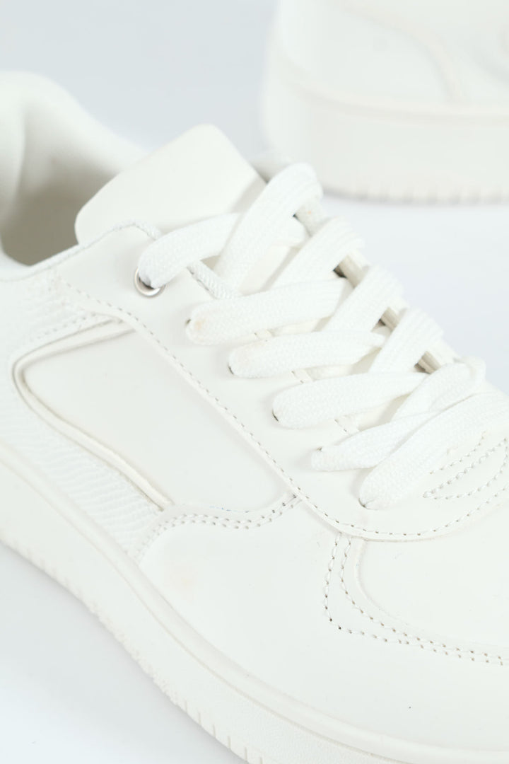 Plain Mono Street Sneaker - White