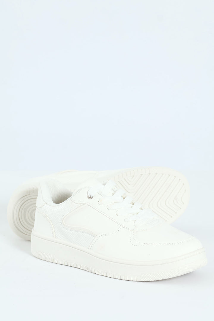 Plain Mono Street Sneaker - White