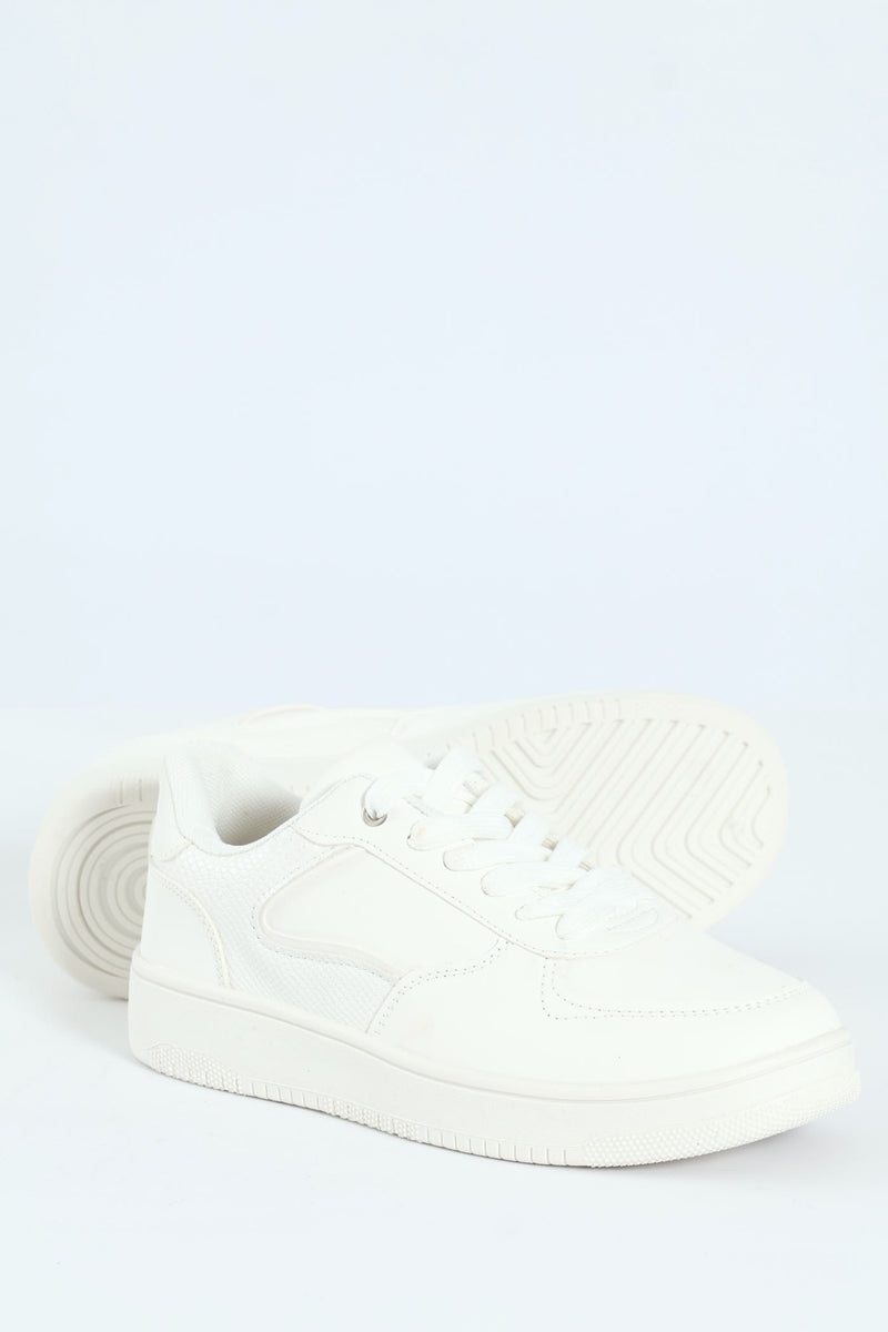 Plain Mono Street Sneaker - White