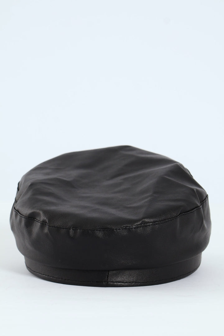 Pu Bakerboy Hat - Black