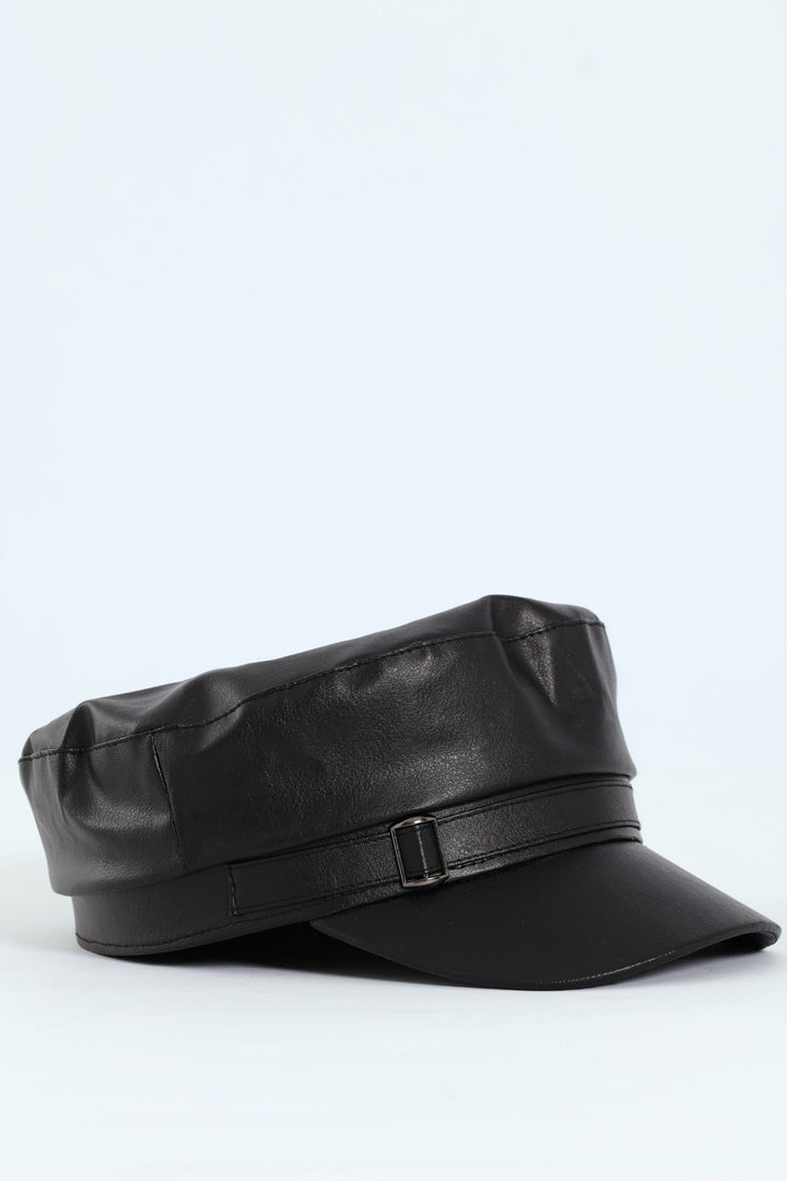 Pu Bakerboy Hat - Black
