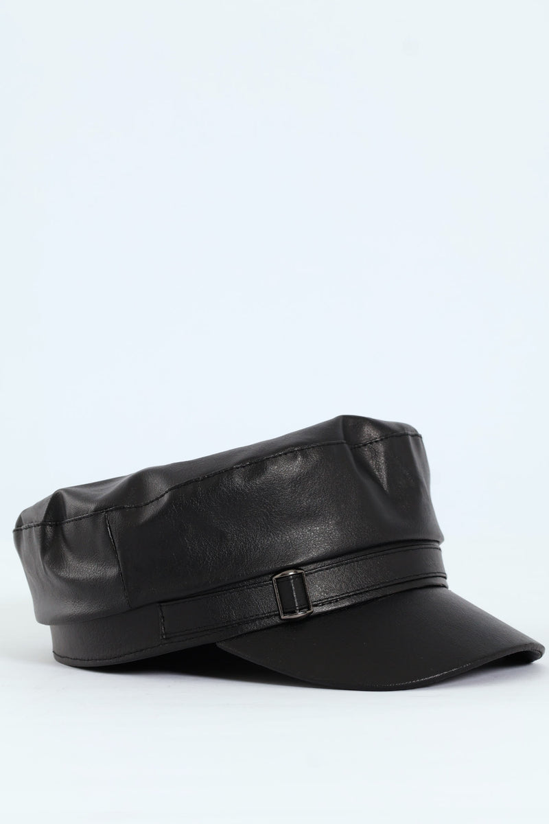 Pu Bakerboy Hat - Black
