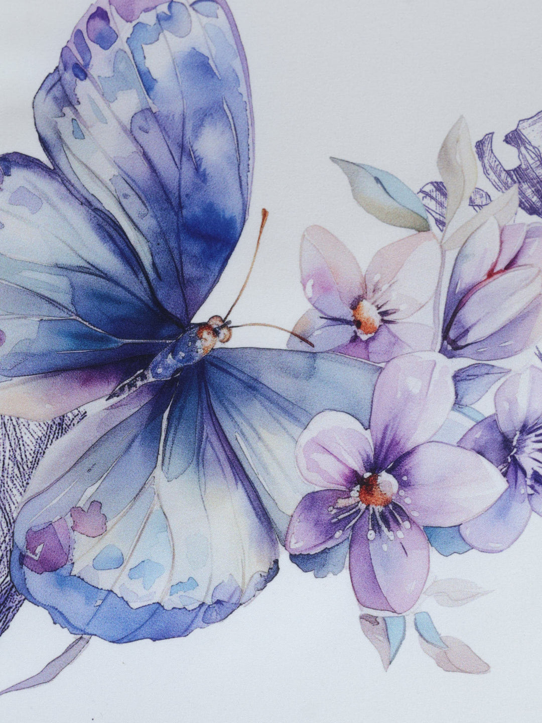 Watercolour Butterfly Duvet Cover - Purple