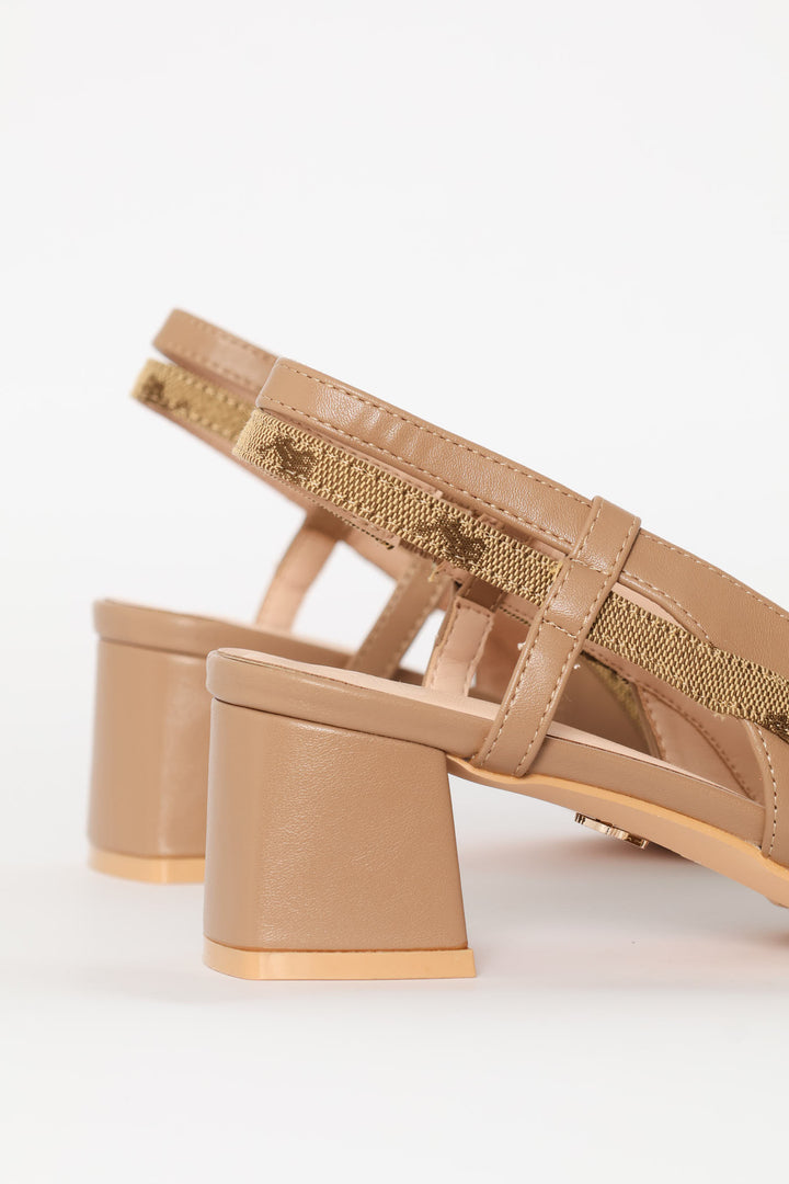 Slingback High Heel - Nude