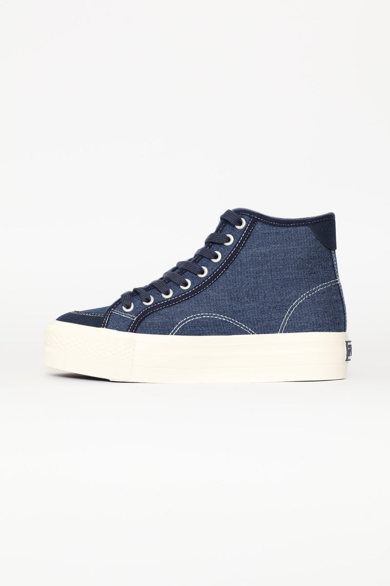 Alessia Platform High Top Sneaker - Denim