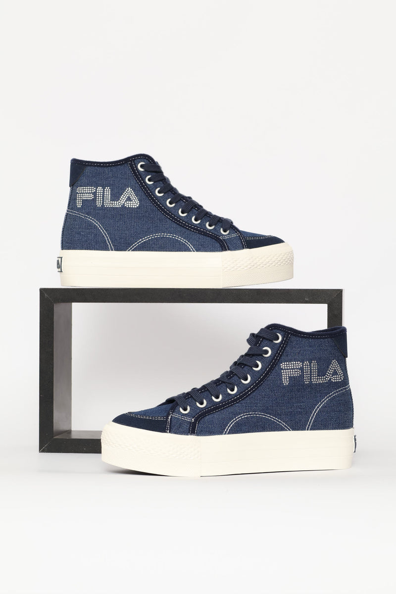 Alessia Platform High Top Sneaker - Denim