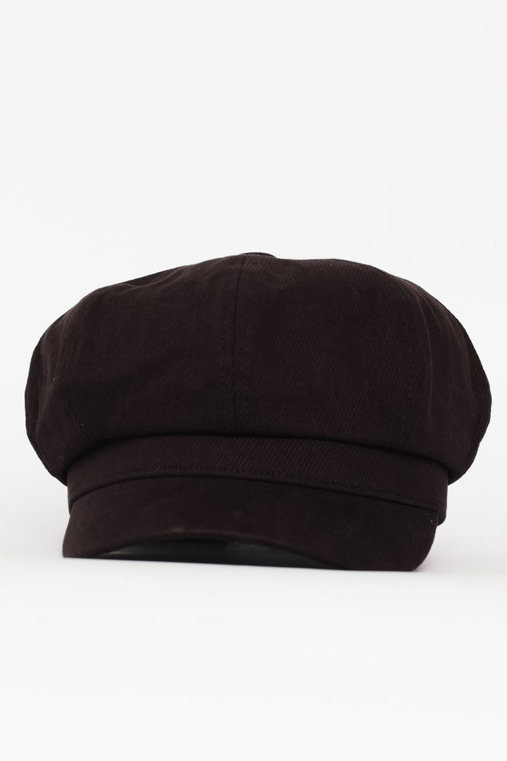 Panel Baker Boy Hat - Black