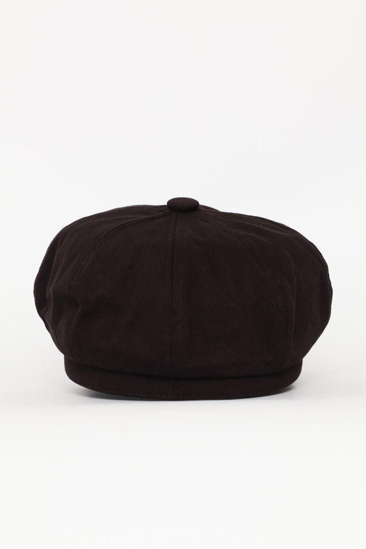 Panel Baker Boy Hat - Black