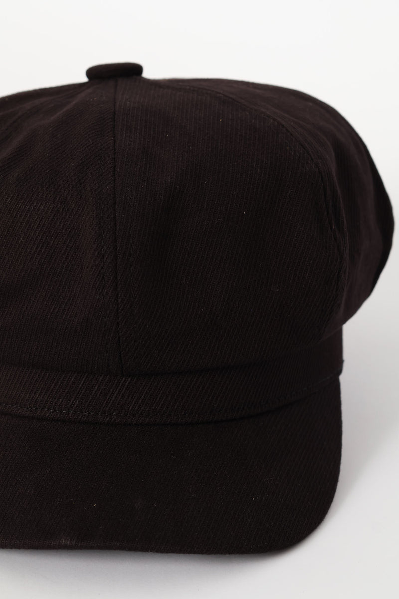 Panel Baker Boy Hat - Black