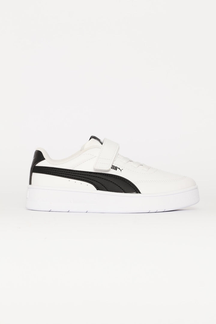 Pre-Boys Court Classic Clean AC Plus Sneaker - White/Black