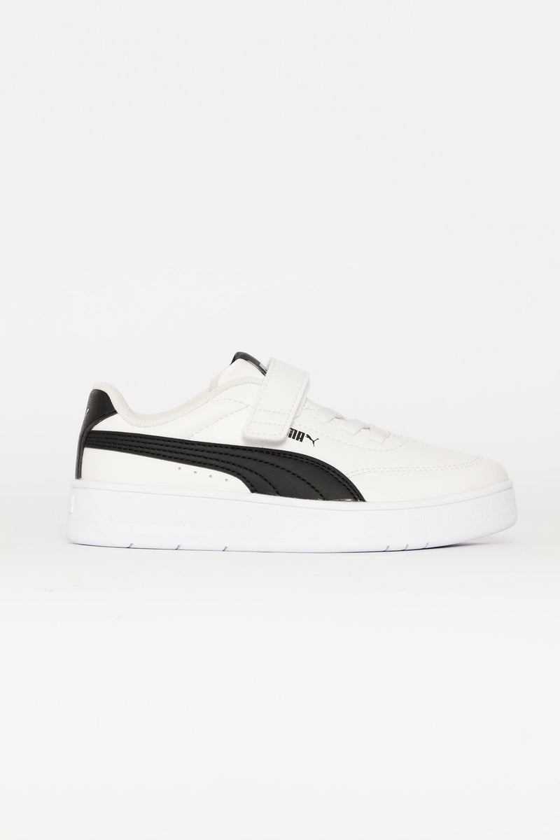 Pre-Boys Court Classic Clean AC Plus Sneaker - White/Black