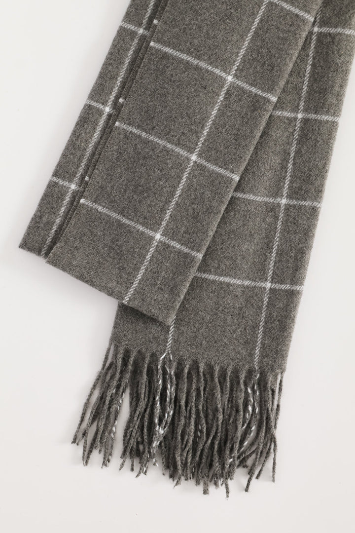 Check Scarf - Grey Melange