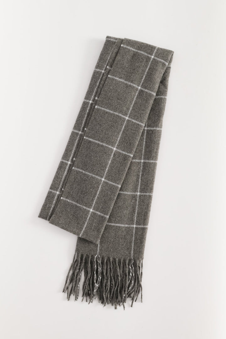 Check Scarf - Grey Melange