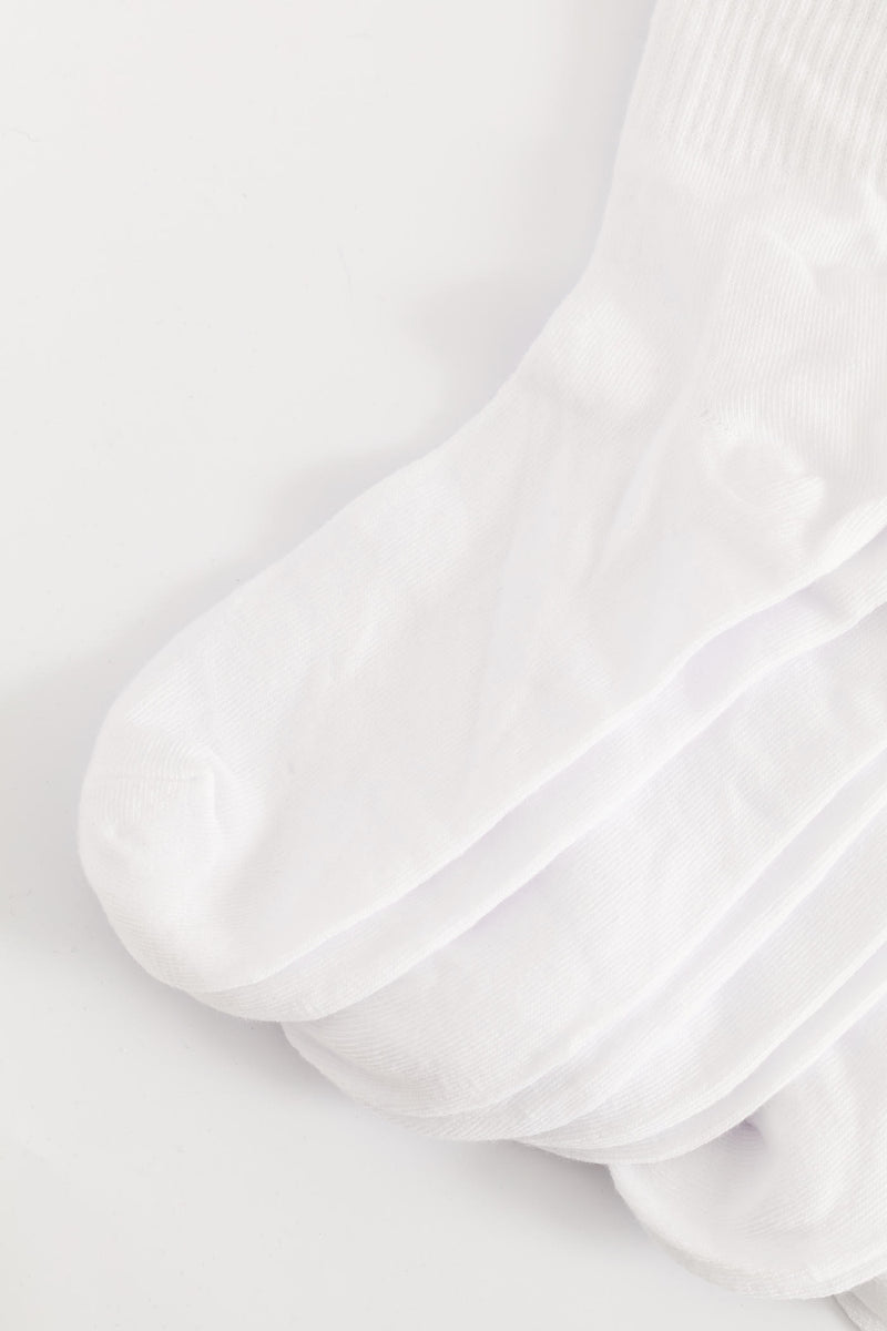 Boys 5 Pack Lucky Anklet Socks - White