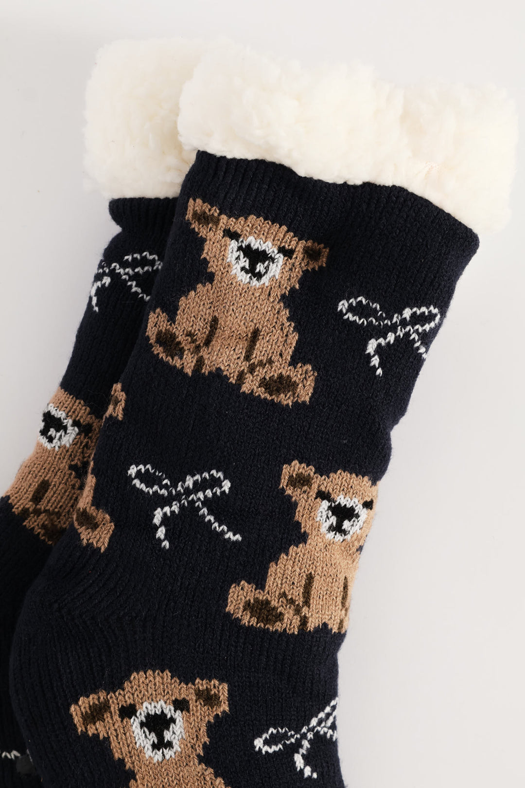 Winter Teddy Bed Socks - Navy