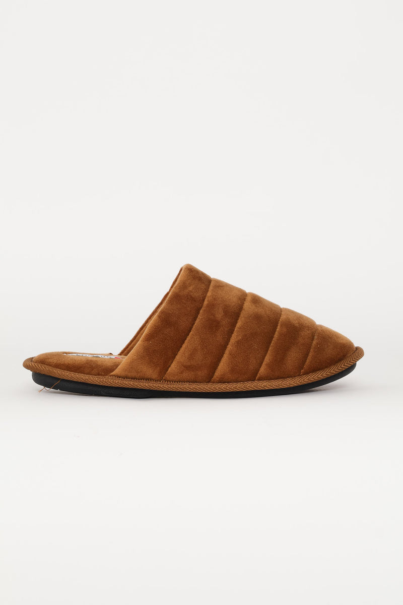 Plush Upper Comfort Slipper - Brown