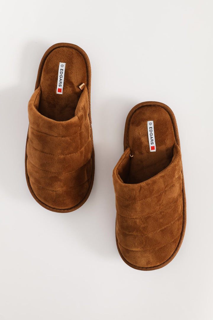 Plush Upper Comfort Slipper - Brown