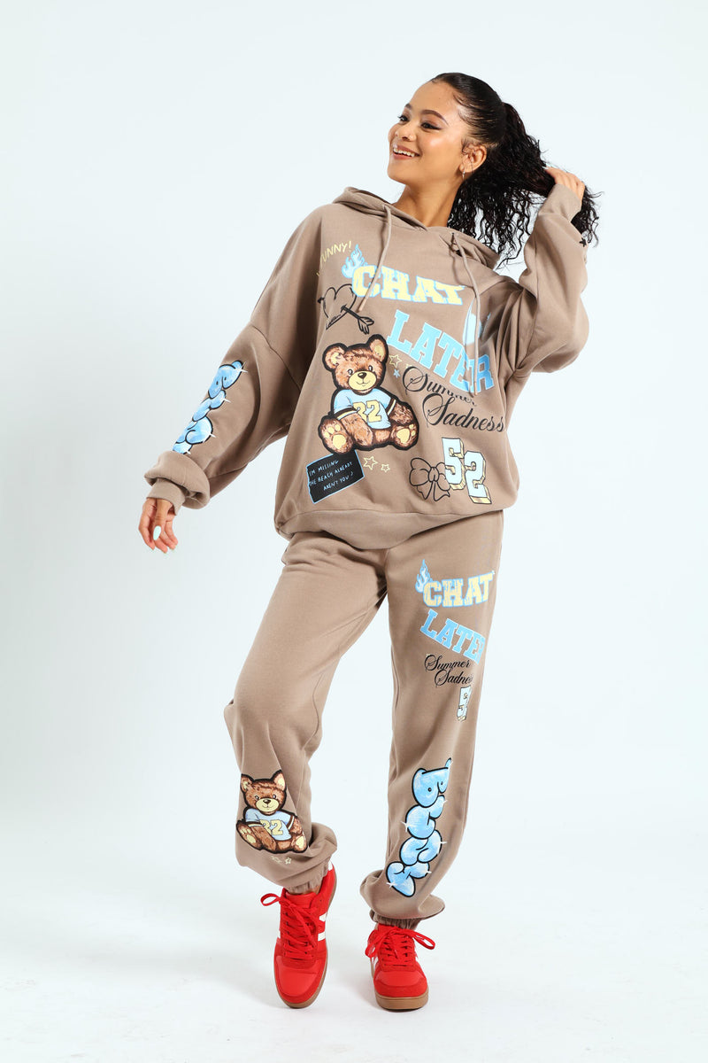 Teddy Jogger - Taupe