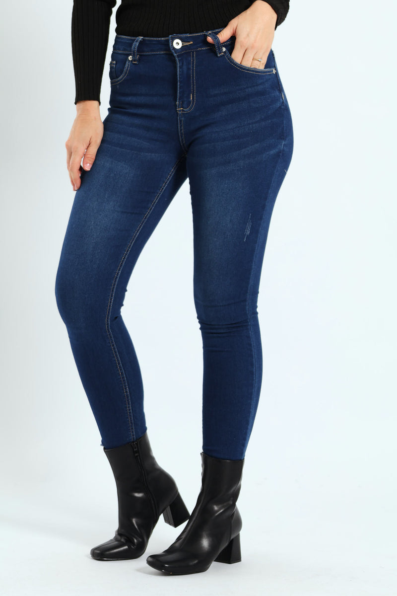 Anklegrazer Skinny Denim Jean - Medium Wash