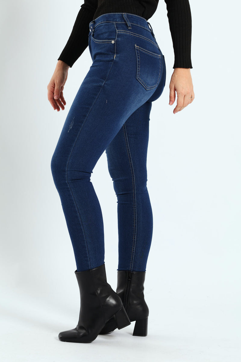 Anklegrazer Skinny Denim Jean - Medium Wash