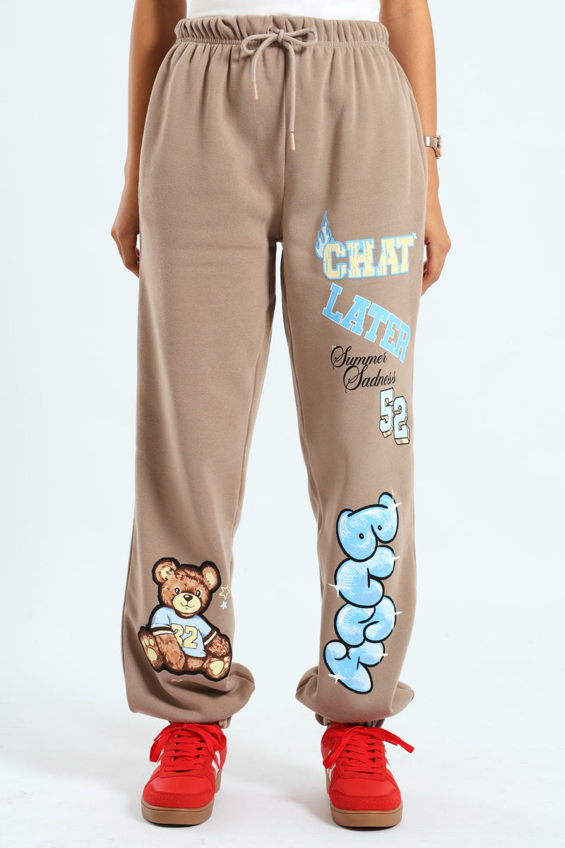Teddy Jogger - Taupe