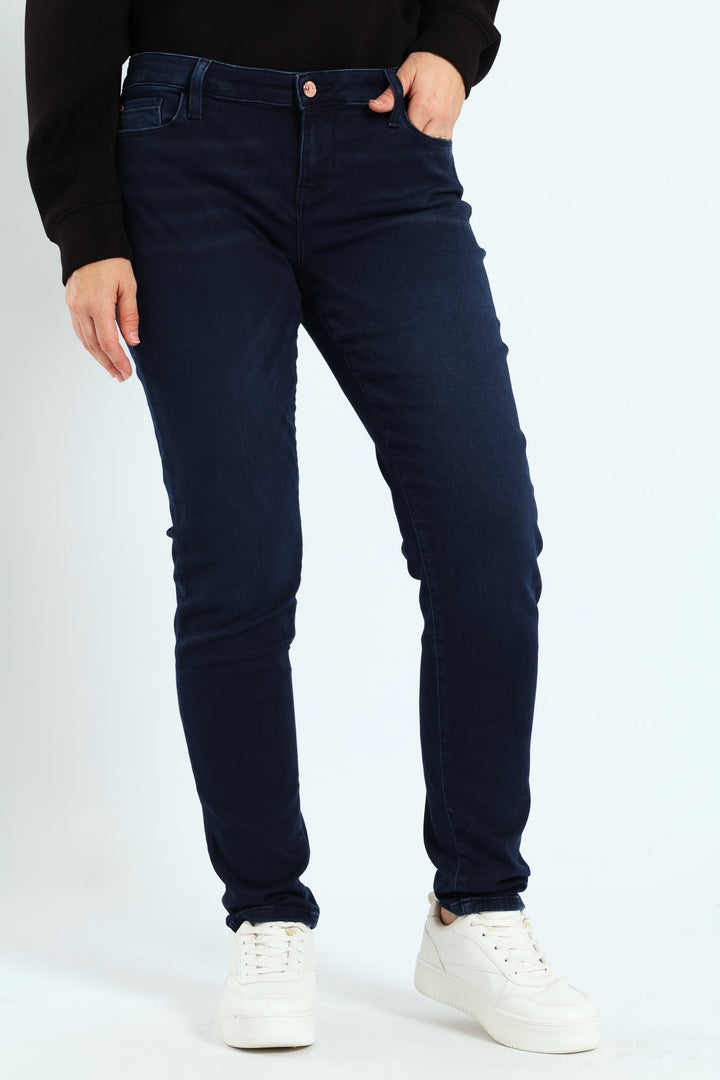 Power Skinny Low Rise Denim - Dark Wash Ink