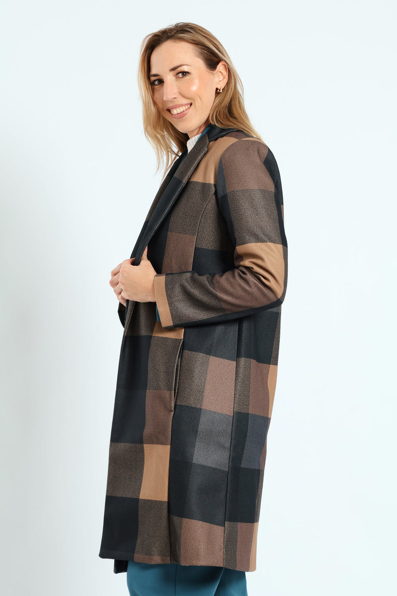 Basic Panelled Coat - Beige