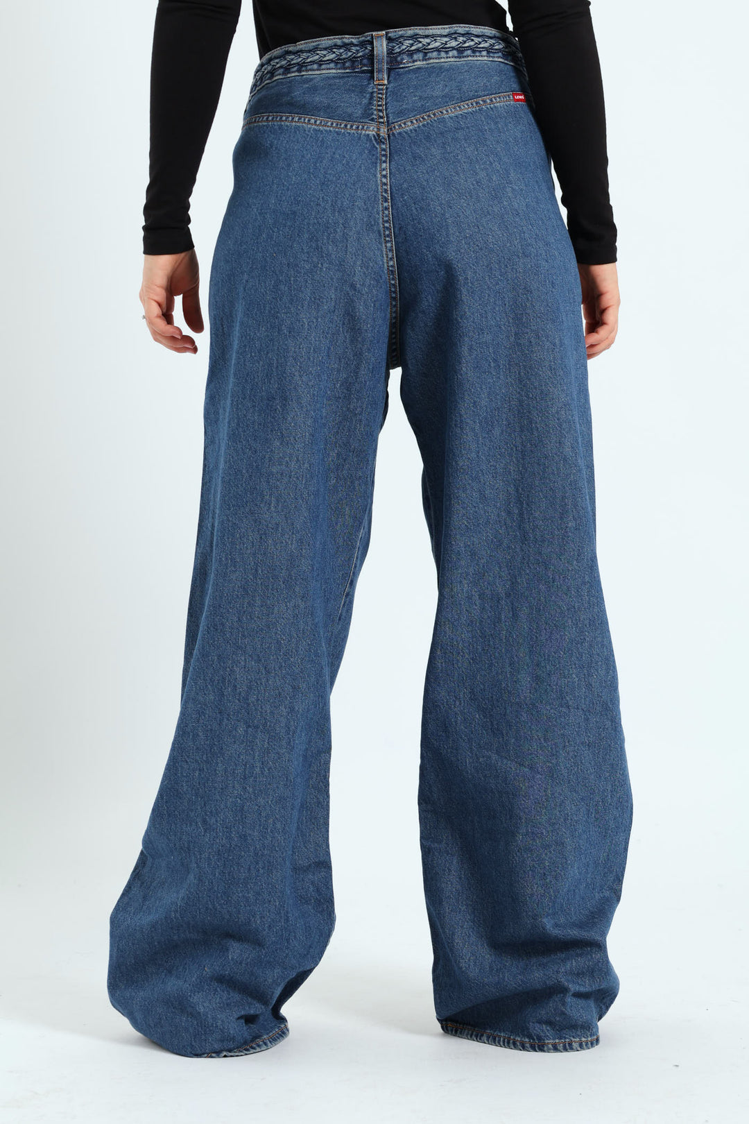 Ribcage Wide Leg Braided Jean - Light Wash