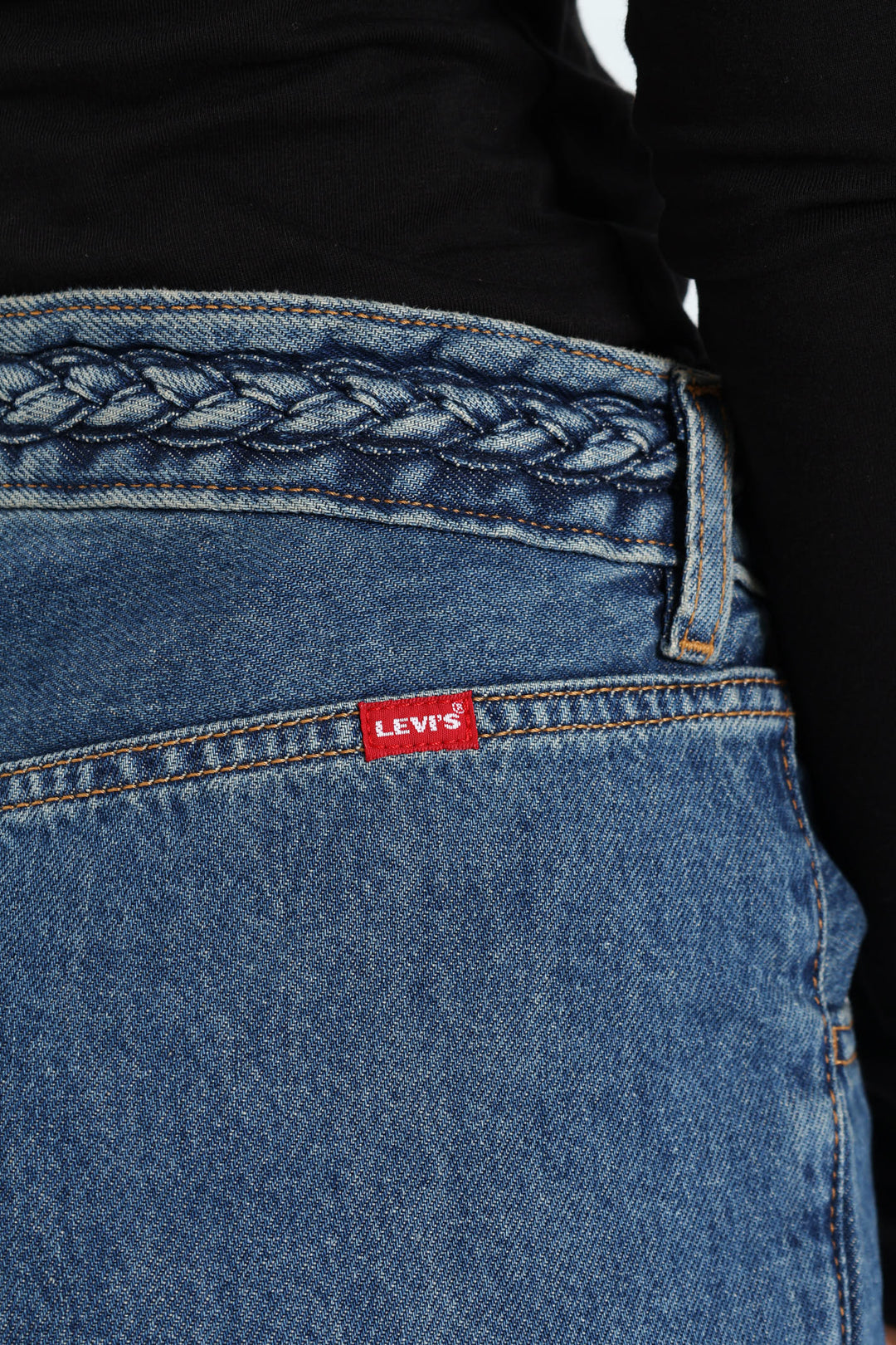 Ribcage Wide Leg Braided Jean - Light Wash