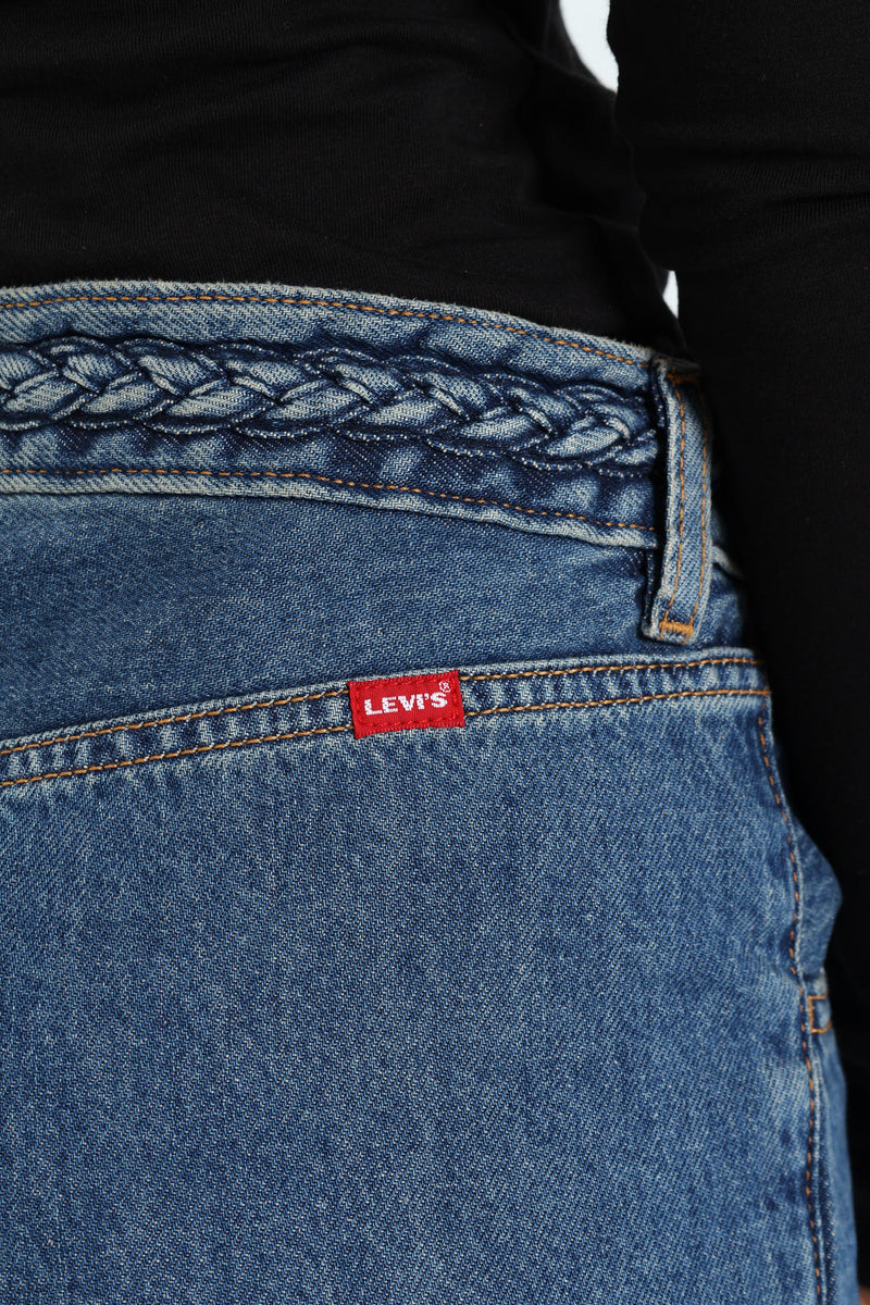 Ribcage Wide Leg Braided Jean - Light Wash