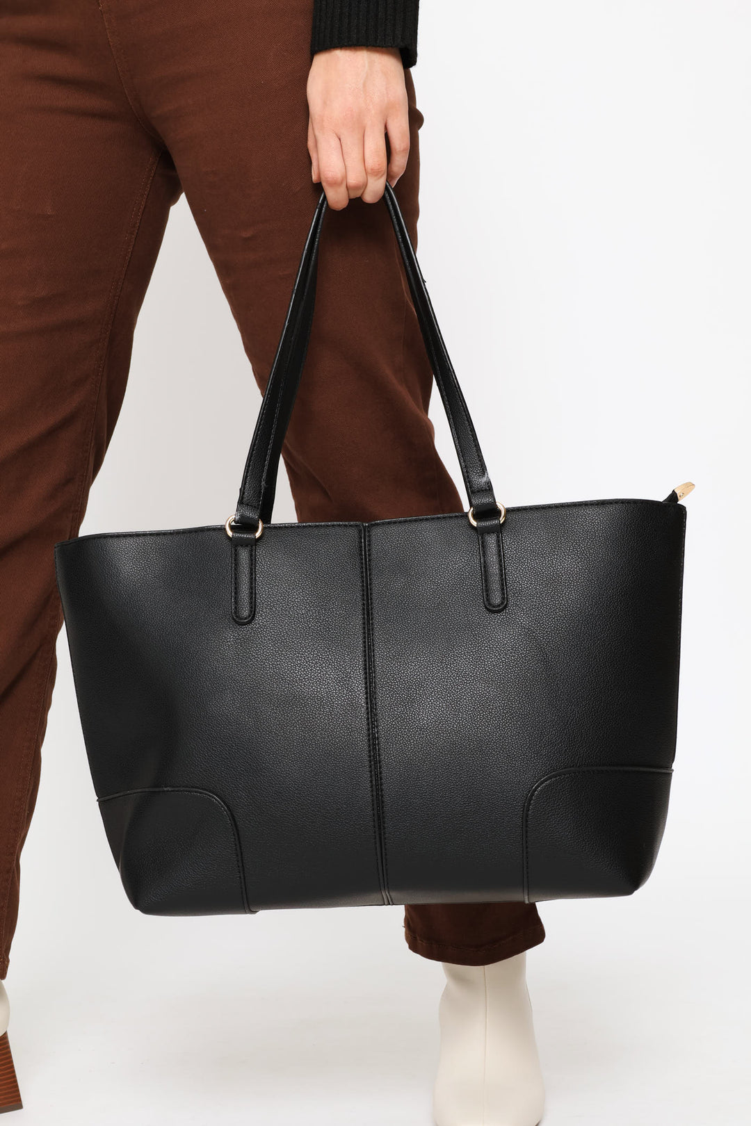 Panel Shopper Bag - Black