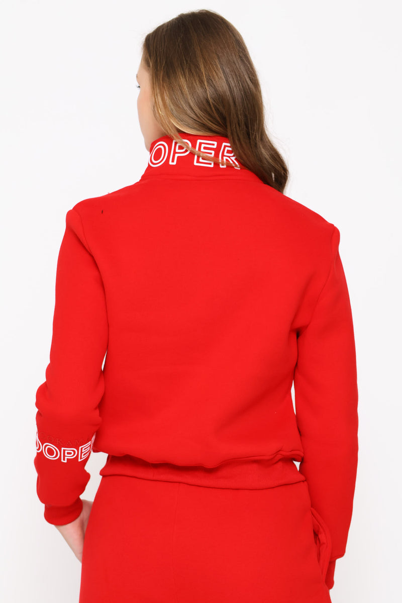 Indlovukazi Zip Through Top - Red