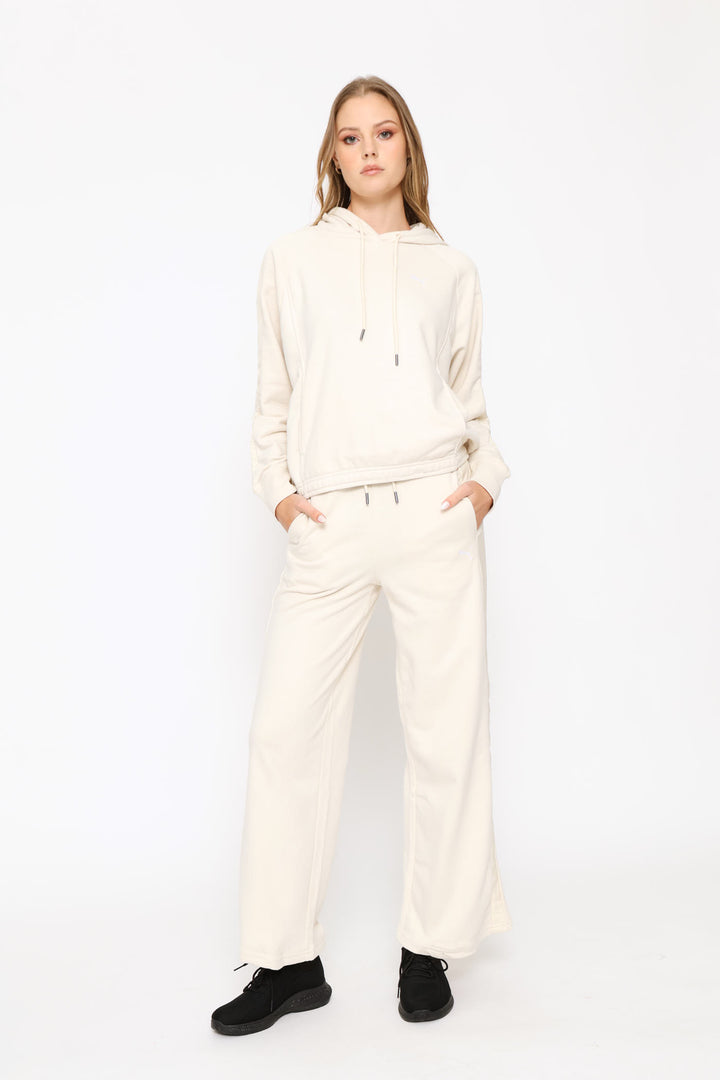 High-Waist Comfort Wide Leg Pants - Stone