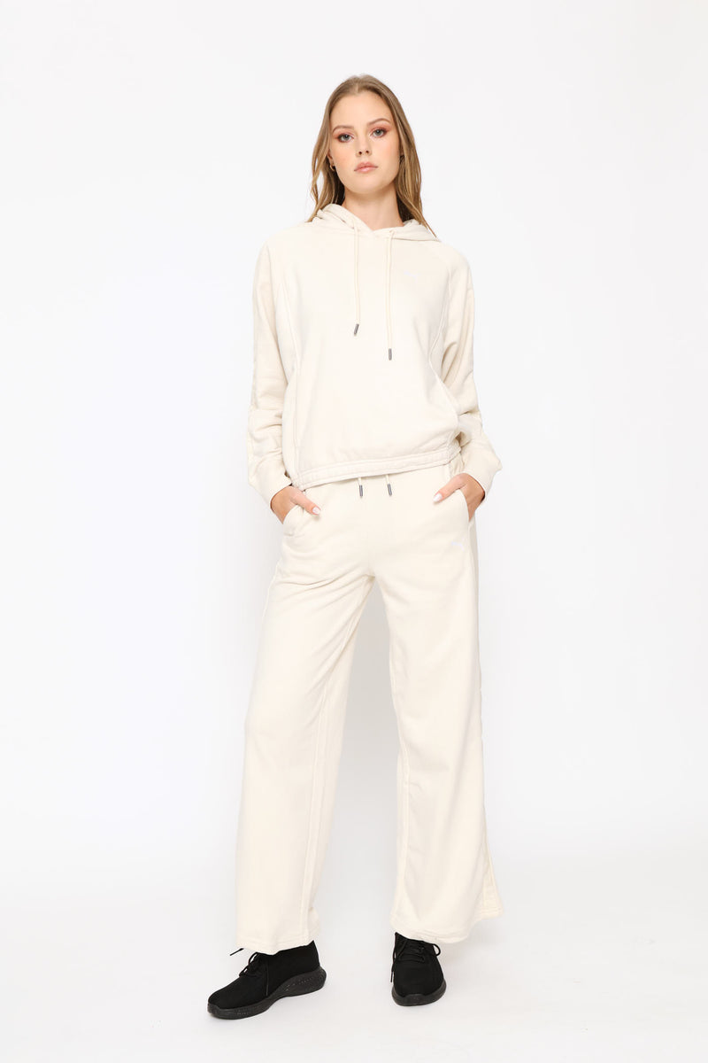 High-Waist Comfort Wide Leg Pants - Stone