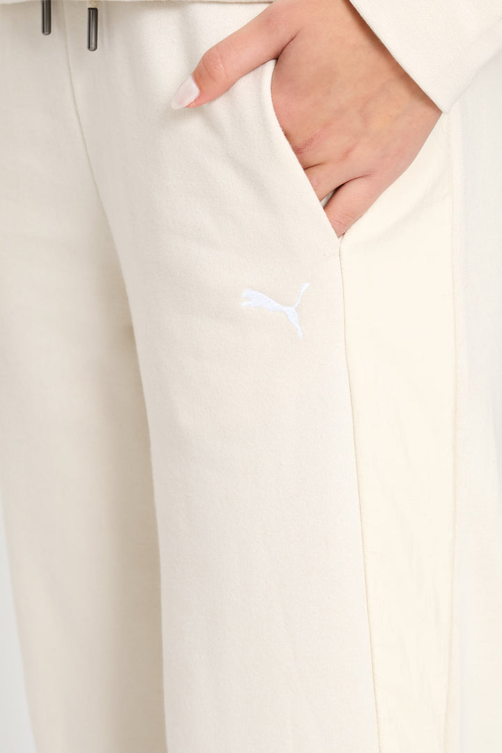 High-Waist Comfort Wide Leg Pants - Stone
