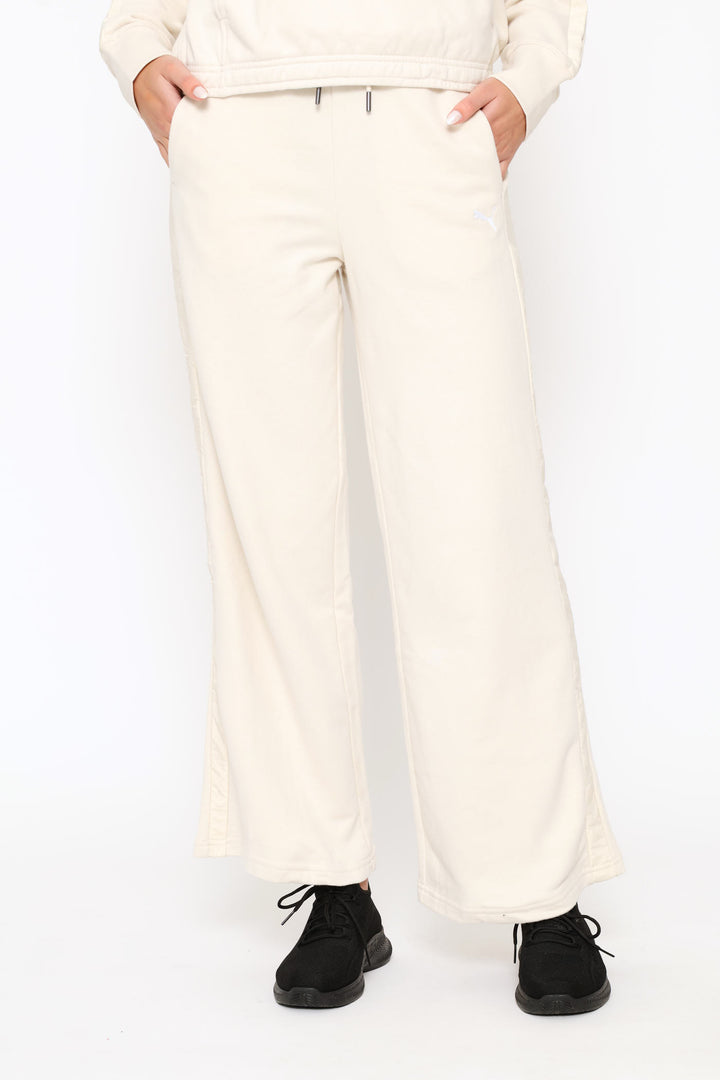 High-Waist Comfort Wide Leg Pants - Stone