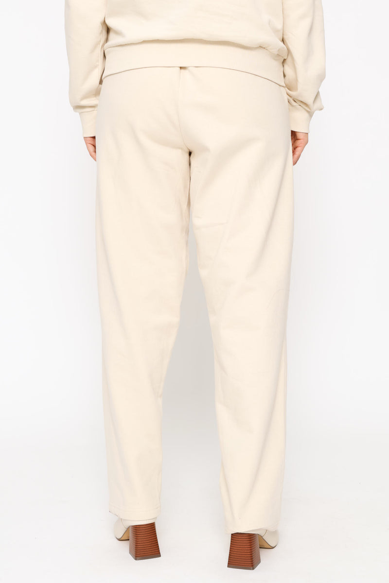 Wide Leg Cotton Jogger - Light Stone