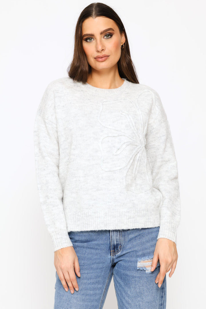 Tonal Cornelli Pullover - Grey Melange