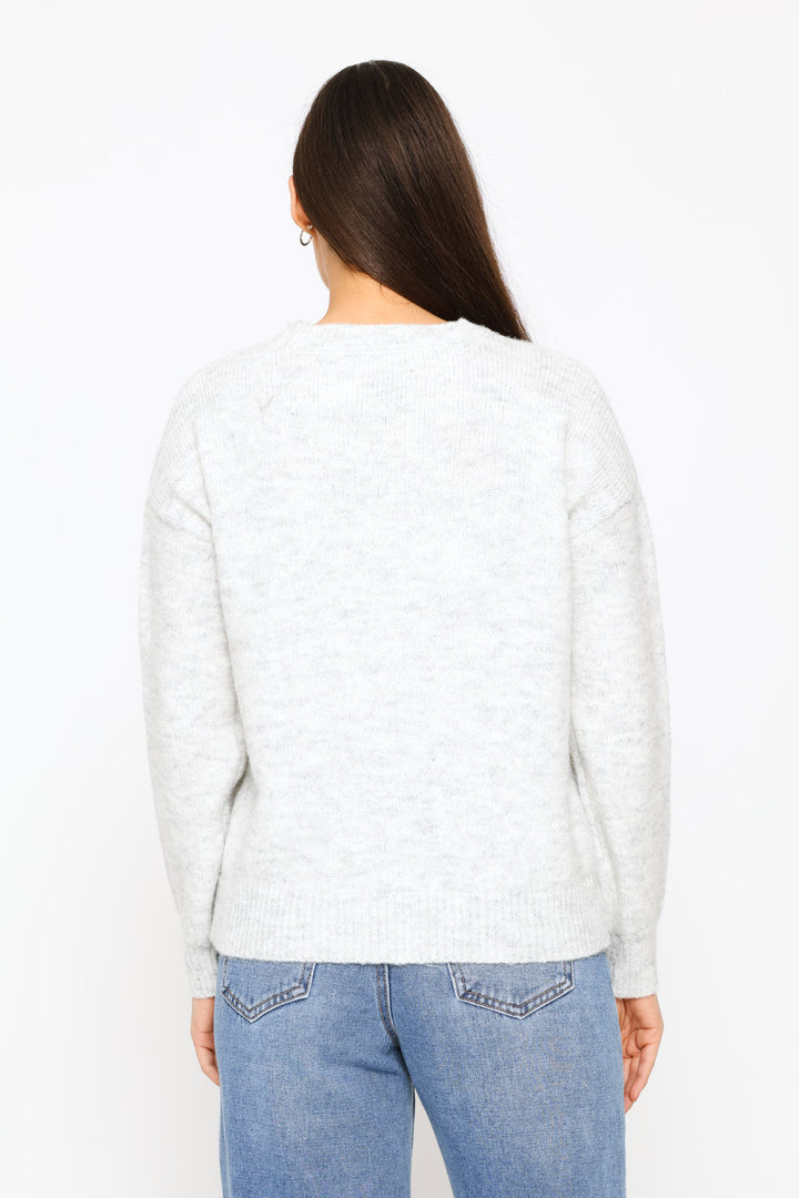 Tonal Cornelli Pullover - Grey Melange