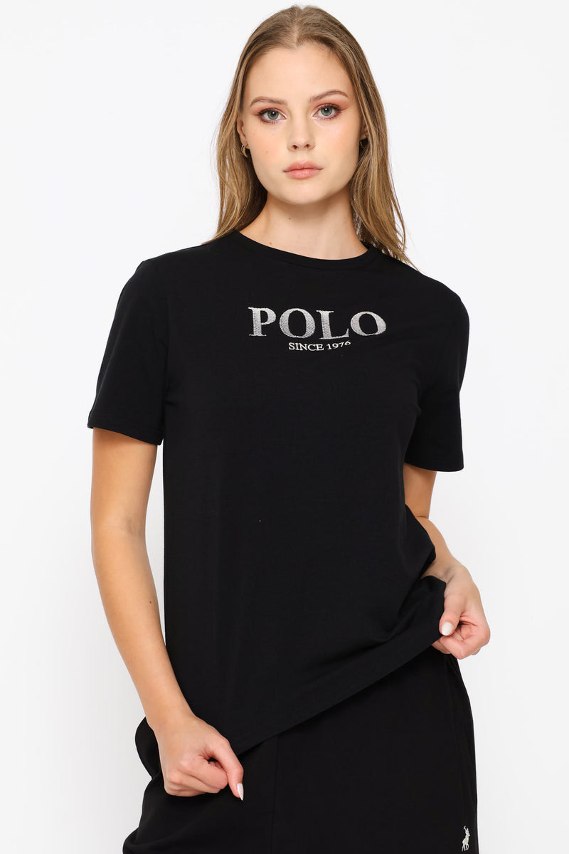Quinn Embroidered T-Shirt - Black