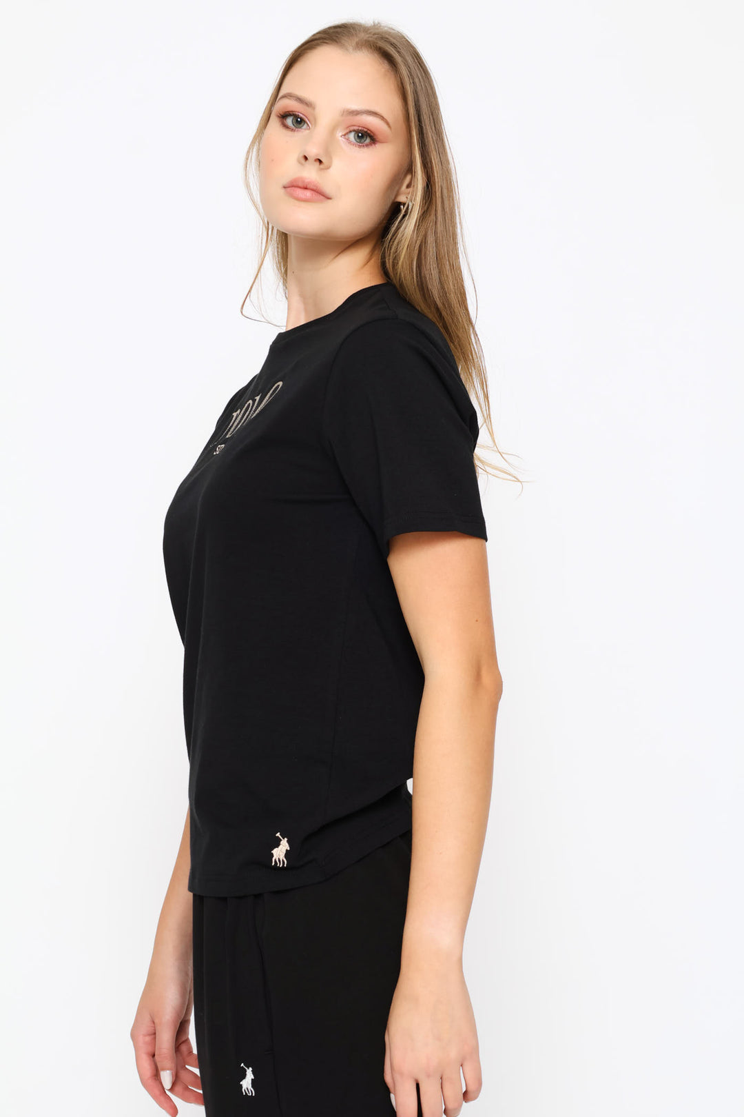 Quinn Embroidered T-Shirt - Black